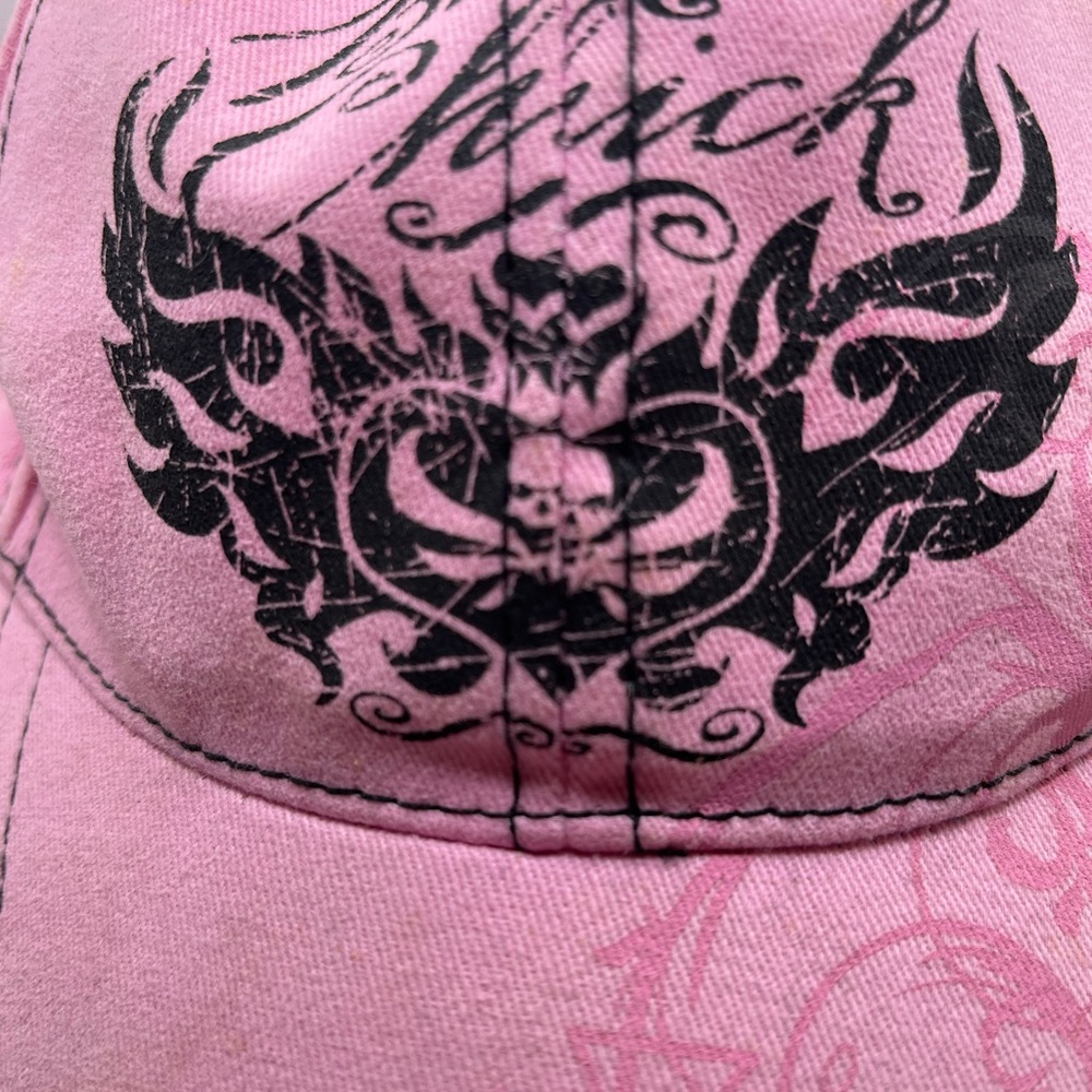Women’s pink adjustable, biker chick cap - Picture 4 of 12